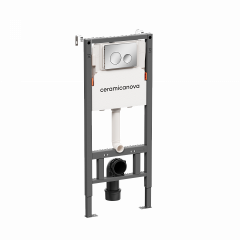 Система инсталляции для унитазов CERAMICANOVA Balance с кнопкой смыва Circle, цвет хром глянцевый, с креплениями, CN121001CH