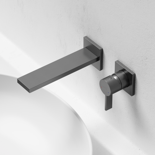 Смеситель для раковины SANCOS Linn c внутренней частью, вороненая сталь, SC9021GG