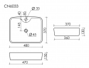 Умывальник CERAMICANOVA Element чаша накладная прямоугольная CN6033