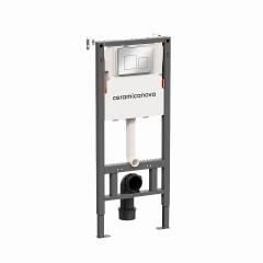 Система инсталляции для унитазов CERAMICANOVA Balance с кнопкой смыва Square, цвет хром глянцевый, с креплениями, CN121002CH