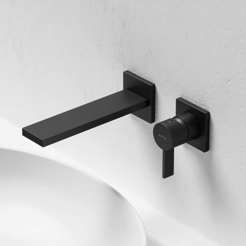 Смеситель для раковины SANCOS Linn c внутренней частью, черный матовый, SC9021MB