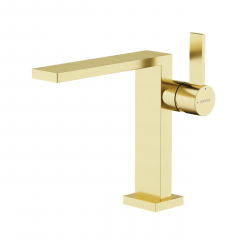 Смеситель для раковины SANCOS Linn, брашированное золото, PVD покрытие, SC9019BG