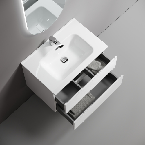 Тумба подвесная SANCOS Folk 690х445х500, c двумя ящиками оснащенными доводчиками, Bianco,FL70W