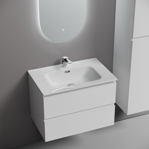 Тумба подвесная SANCOS Folk 690х445х500, c двумя ящиками оснащенными доводчиками, Bianco,FL70W