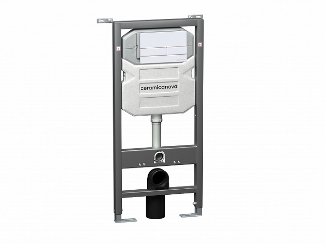 Система инсталляции для унитазов CERAMICANOVA Envision с кнопкой смыва Flat цвет белый, креплениями, CN1002W