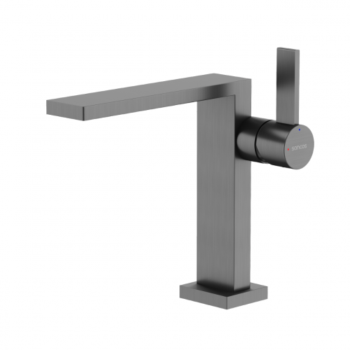 Смеситель для раковины SANCOS Linn, вороненая сталь, SC9019GG