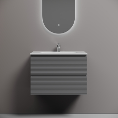 Тумба подвесная SANCOS Folk 690х445х500, c двумя ящиками оснащенными доводчиками, Grey soft,FL70GS