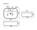 Умывальник CERAMICANOVA Element чаша накладная прямоугольная CN5015