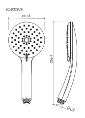 Душевая лейка SANCOS Lotus, диаметр 115 мм, 3 режима, цвет хром, SC6003CH