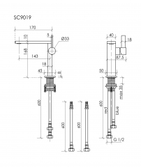 Смеситель для раковины SANCOS Linn, черный матовый, SC9019MB