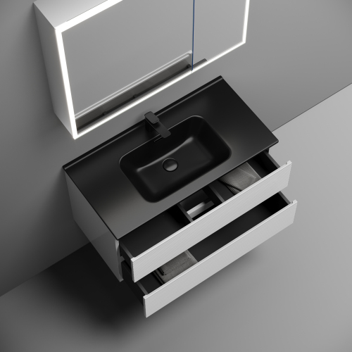 Тумба подвесная SANCOS Folk 890х445х500, c двумя ящиками оснащенными доводчиками, Bianco,FL90W