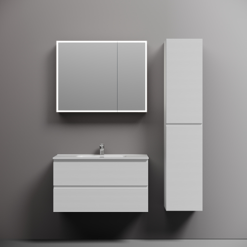 Тумба подвесная SANCOS Folk 890х445х500, c двумя ящиками оснащенными доводчиками, Bianco,FL90W