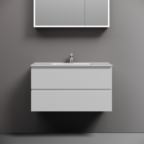 Тумба подвесная SANCOS Folk 890х445х500, c двумя ящиками оснащенными доводчиками, Bianco,FL90W