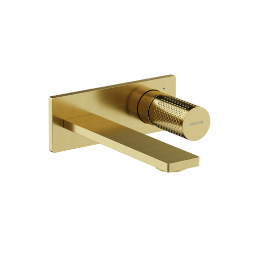 Смеситель для раковины SANCOS Nexus с внутренней частью, брашированное золото, PVD покрытие, SC9013BG