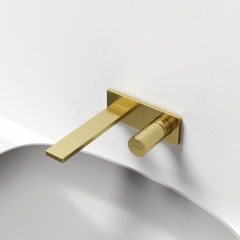 Смеситель для раковины SANCOS Nexus с внутренней частью, брашированное золото, PVD покрытие, SC9013BG