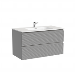 Тумба подвесная SANCOS Folk 890х445х500, c двумя ящиками оснащенными доводчиками, Ergraut soft,FL90ES