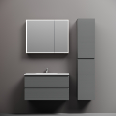 Тумба подвесная SANCOS Folk 890х445х500, c двумя ящиками оснащенными доводчиками, Ergraut soft,FL90ES