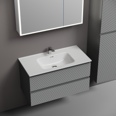 Тумба подвесная SANCOS Folk 890х445х500, c двумя ящиками оснащенными доводчиками, Ergraut soft,FL90ES