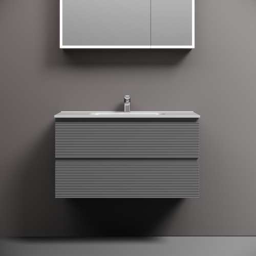 Тумба подвесная SANCOS Folk 890х445х500, c двумя ящиками оснащенными доводчиками, Ergraut soft,FL90ES