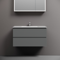 Тумба подвесная SANCOS Folk 890х445х500, c двумя ящиками оснащенными доводчиками, Ergraut soft,FL90ES