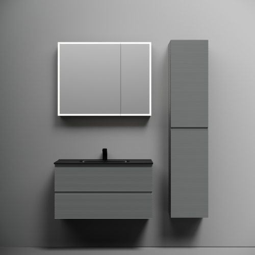 Тумба подвесная SANCOS Folk 890х445х500, c двумя ящиками оснащенными доводчиками, Ergraut soft,FL90ES