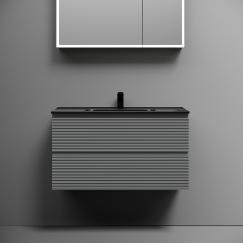 Тумба подвесная SANCOS Folk 890х445х500, c двумя ящиками оснащенными доводчиками, Ergraut soft,FL90ES