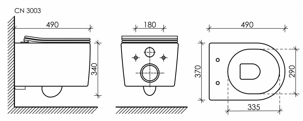 Подвесной унитаз CERAMICANOVA Moments Rimless CN3003