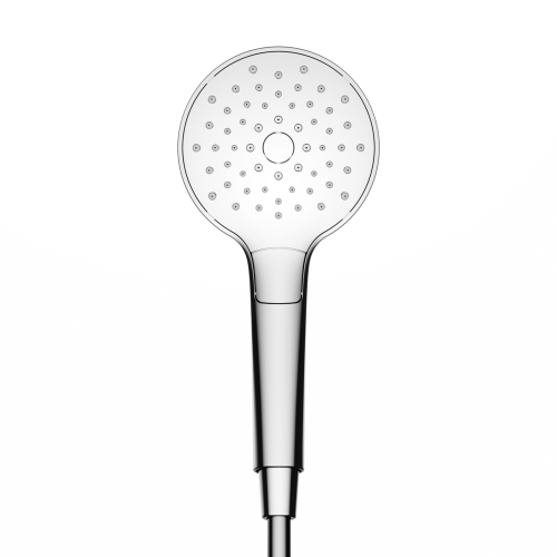 Душевая лейка SANCOS Luna, кнопочное управление, диаметр 120 мм, 3 режима, цвет хром/белый, SC6004CH