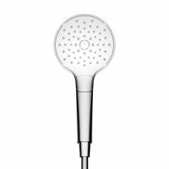 Душевая лейка SANCOS Luna, кнопочное управление, диаметр 120 мм, 3 режима, цвет хром/белый, SC6004CH