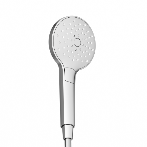 Душевая лейка SANCOS Luna, кнопочное управление, диаметр 120 мм, 3 режима, цвет хром/белый, SC6004CH