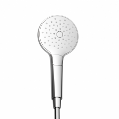 Душевая лейка SANCOS Luna, кнопочное управление, диаметр 120 мм, 3 режима, цвет хром/белый, SC6004CH