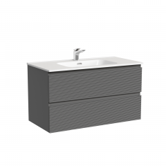 Тумба подвесная SANCOS Folk 890х445х500, c двумя ящиками оснащенными доводчиками, Grey soft,FL90GS