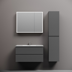 Тумба подвесная SANCOS Folk 890х445х500, c двумя ящиками оснащенными доводчиками, Grey soft,FL90GS