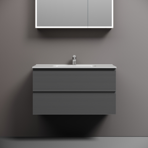 Тумба подвесная SANCOS Folk 890х445х500, c двумя ящиками оснащенными доводчиками, Grey soft,FL90GS