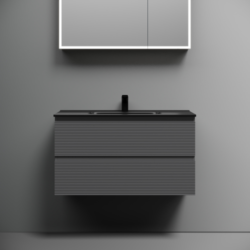 Тумба подвесная SANCOS Folk 890х445х500, c двумя ящиками оснащенными доводчиками, Grey soft,FL90GS