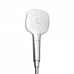 Душевая лейка SANCOS Magic, кнопочное управление, 110 x110 мм, 3 режима, цвет хром/белый, SC6005CH