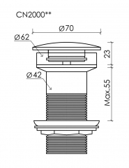 Донный клапан CN2000MDH
