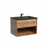 Тумба подвесная SANCOS Marmi 1.0 690х445х520 c одним ящиком оснащенным доводчиками скрытого монтажа и открытой нишей, дуб чарльстон,MR1.070ECH