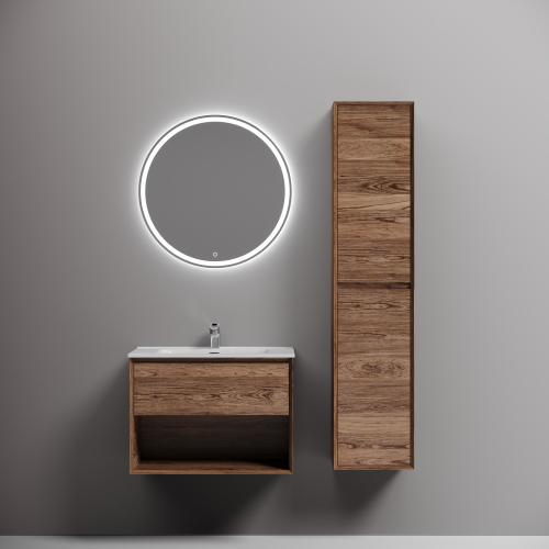 Тумба подвесная SANCOS Marmi 1.0 690х445х520 c одним ящиком оснащенным доводчиками скрытого монтажа и открытой нишей, дуб чарльстон,MR1.070ECH