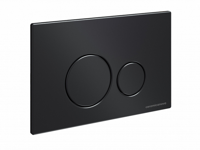 Система инсталляции для унитазов CERAMICANOVA Envision с кнопкой смыва Round цвет чёрный матовый и креплениями, CN1001B