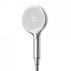 Душевая лейка SANCOS Nok round, кнопочное управление, диаметр 130 мм, 3 режима, цвет хром/белый, SC6001CH-W