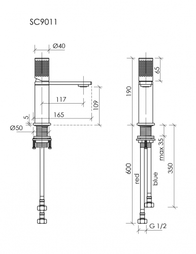 Смеситель для раковины SANCOS Nexus, брашированное золото, PVD покрытие, SC9011BG