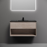 Тумба подвесная SANCOS Marmi 1.0 890х445х520 c одним ящиком оснащенным доводчиками скрытого монтажа и открытой нишей, дуб галифакс натуральный, MR1.090EG