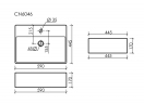Умывальник CERAMICANOVA Element чаша накладная прямоугольная CN6046