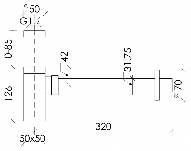 Сифон для раковины 70002CH