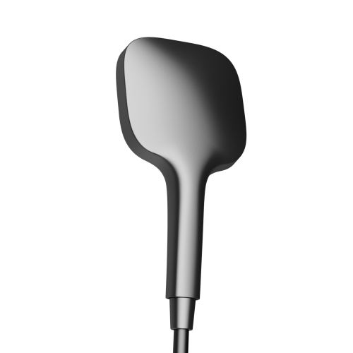 Душевая лейка SANCOS Nok square, кнопочное управление, 125x125 мм, 3 режима, цвет воронёная сталь/черный матовый, SC6002GG