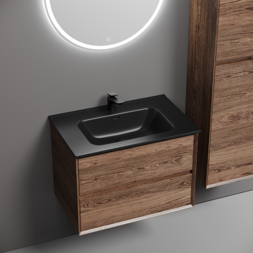 Тумба подвесная SANCOS Marmi 2.0 690х445х520 с двумя ящиками оснащенными доводчиками скрытого монтажа, дуб чарльстон,MR2.070ECH