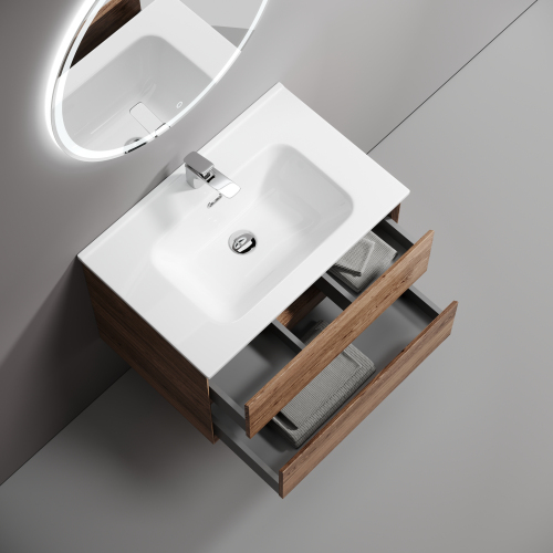 Тумба подвесная SANCOS Marmi 2.0 690х445х520 с двумя ящиками оснащенными доводчиками скрытого монтажа, дуб чарльстон,MR2.070ECH