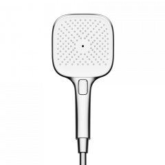 Душевая лейка SANCOS Nok square, кнопочное управление, 125x125 мм, 3 режима, цвет хром/белый, SC6002CH-W