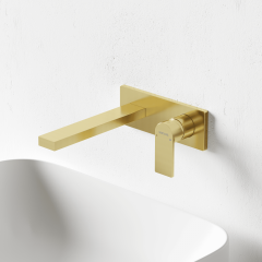 Смеситель для раковины SANCOS Studio c внутренней частью, брашированное золото, PVD покрытие, SC9017BG